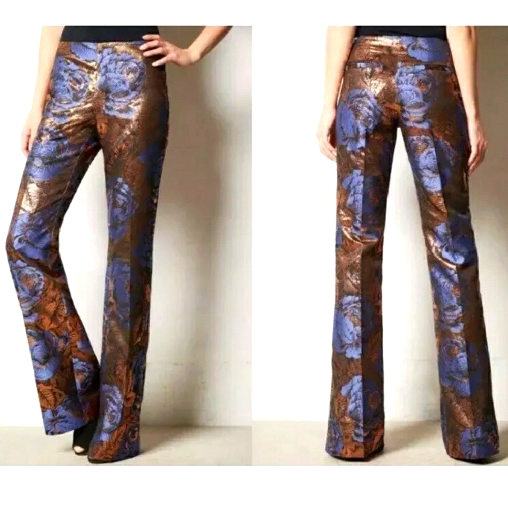Leifsdottir metallic jacquard trousers